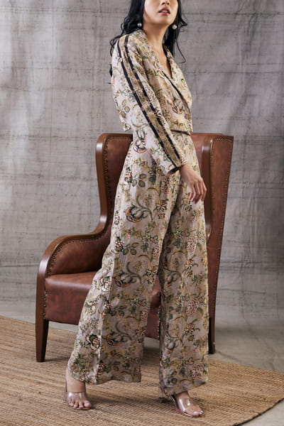 Soup by Sougat Paul Beige floral print co-ords SSPJULFT2319