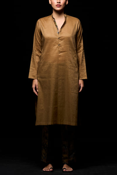 Beige silk tunic