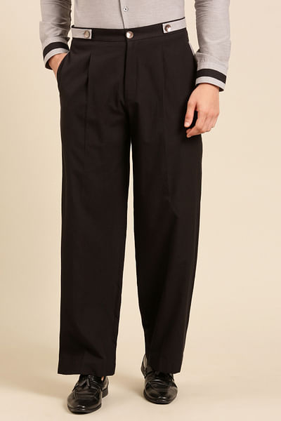 Black and grey malai cotton pants