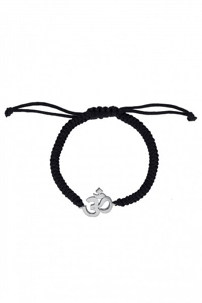 Black baby Om cord bracelet