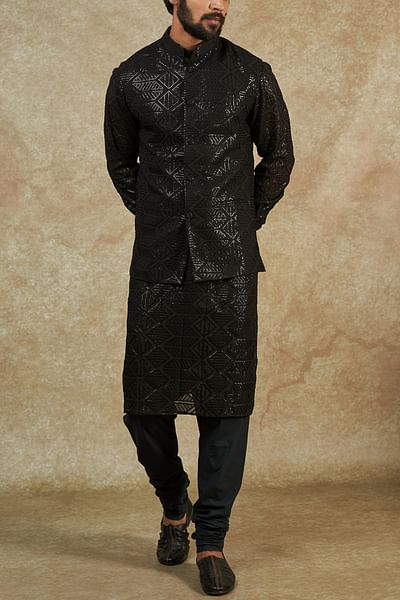 Black embellished bandi