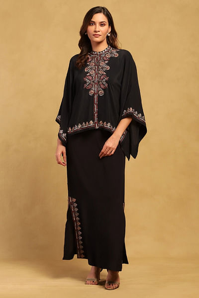 Black embroidered co-ords
