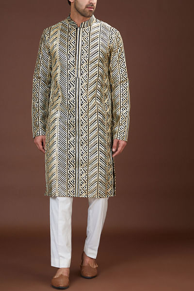 Black embroidered kurta