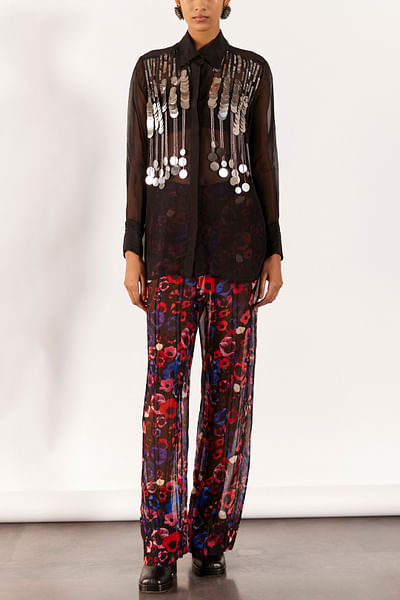 Black embroidered shirt