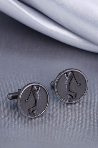 Black golfer cufflinks