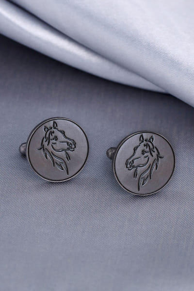 Black horse cufflinks