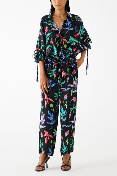 Black leaf printed co-ords