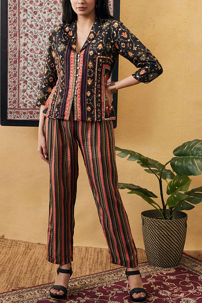 Black printed co-ords