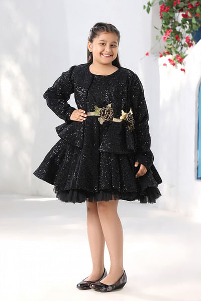 Black sequin jacket and dress