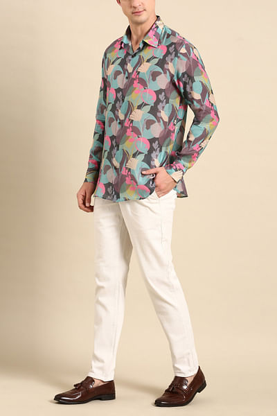 Blue abstract print shirt