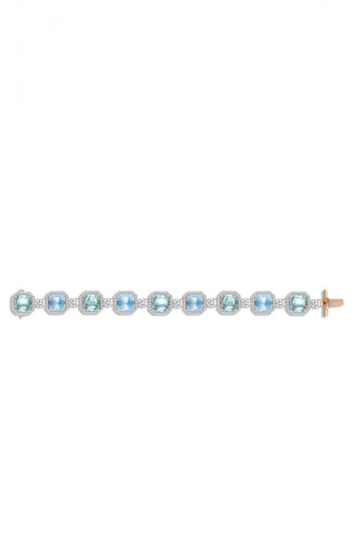 Blue and green Swarovski zirconia bracelet