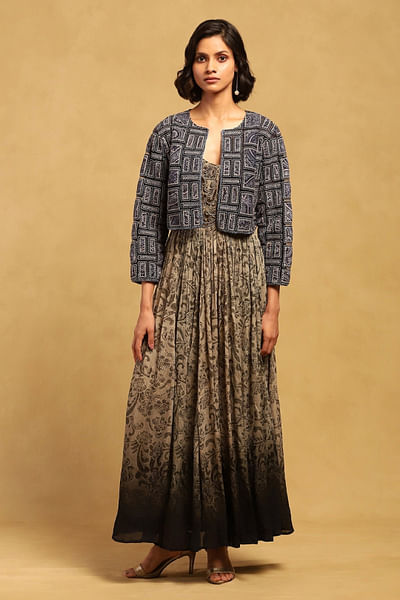 Blue applique jacket