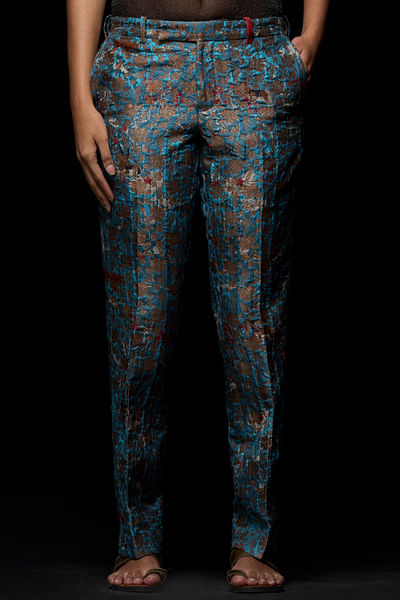 Blue artsy print pants