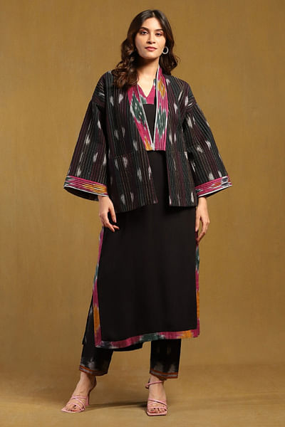 Black ikkat jacket