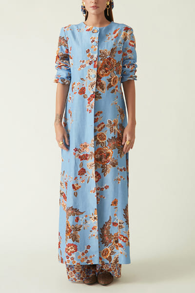 Blue embroidered jacket