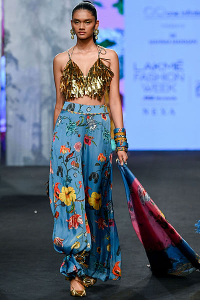Blue floral print co-ords