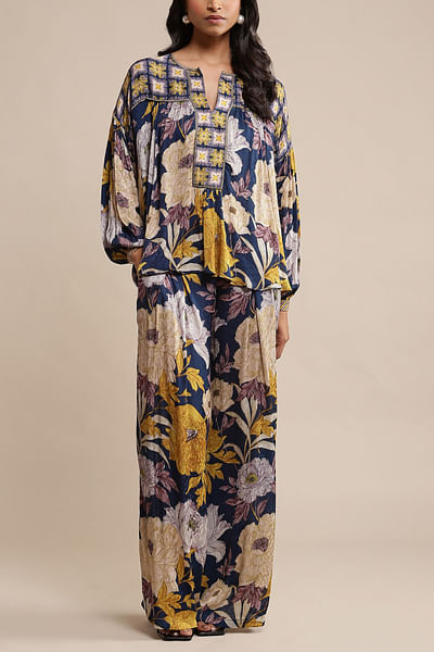 Blue floral print co-ords