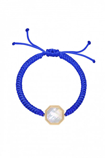 Blue octagon pearl and men bracelet