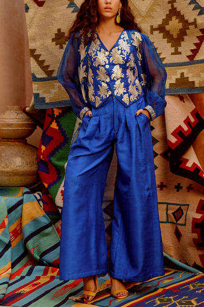 Blue pittan work co-ords