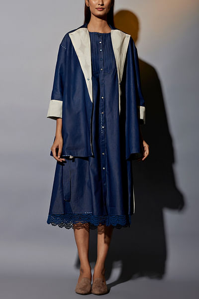 Blue reversible jacket and dress