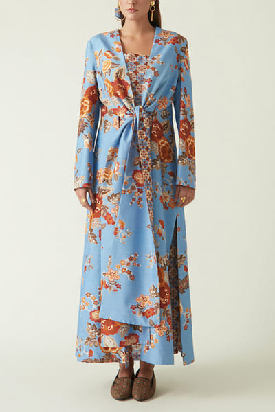 Blue reversible printed jacket