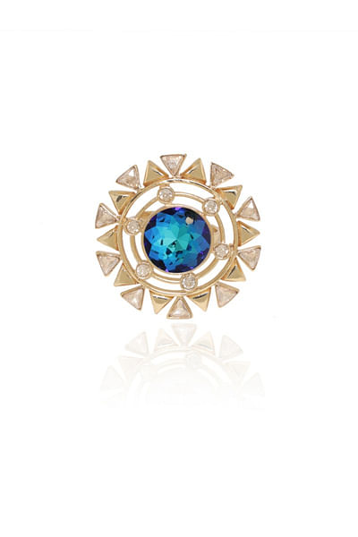 Blue Swarovski crystal ring