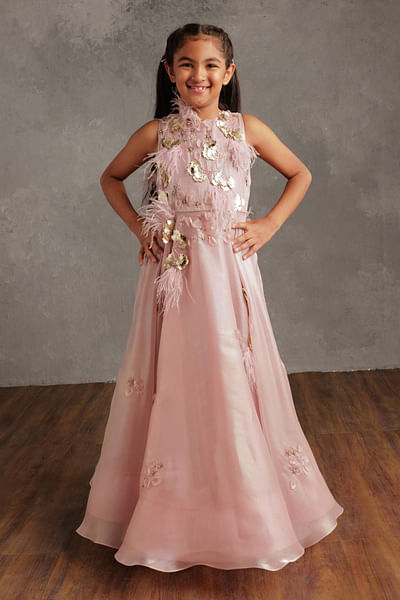 Blush 3D embellished gown