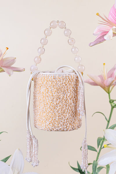 Blush pearl embellished potli bag