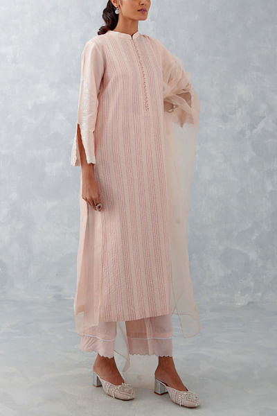 Blush pink pintuck kurta set