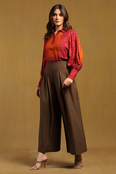 Brown flared pants