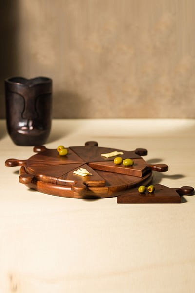 Brown wooden slice paddle