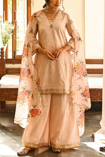 Chevron georgette kurta set