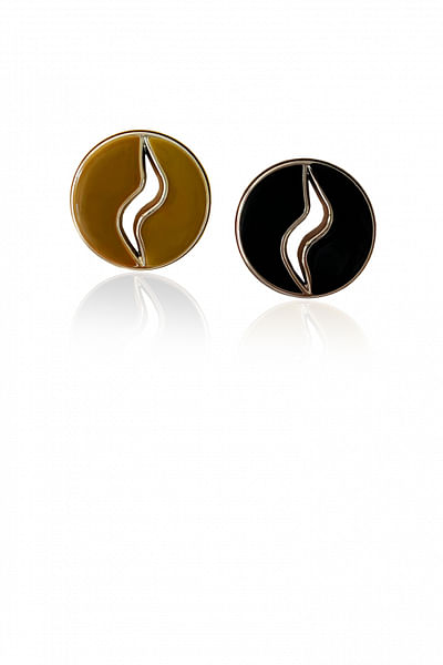 Coffee bean mismatched studs