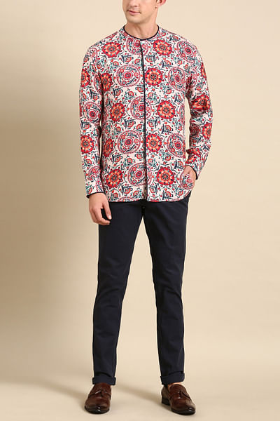 Cream digital print shirt