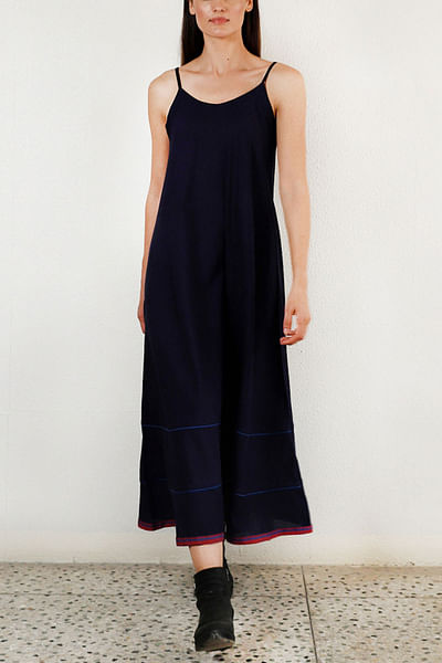 Dark blue strap maxi dress