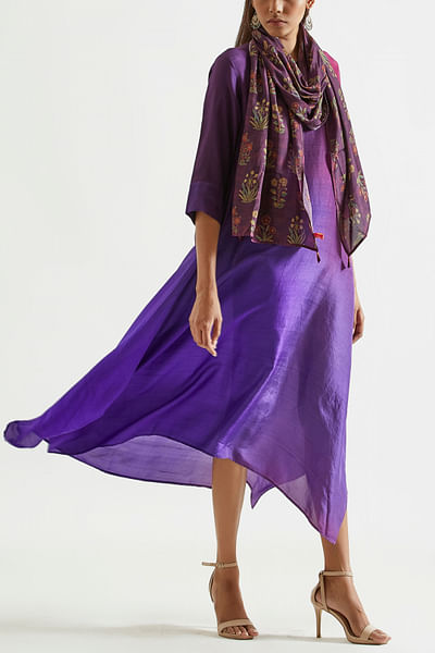 Deep purple ombre dress style kurta set