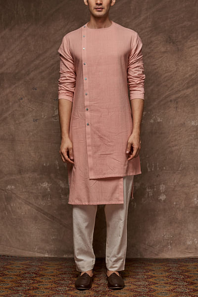 Dusky pink asymmetric kurta
