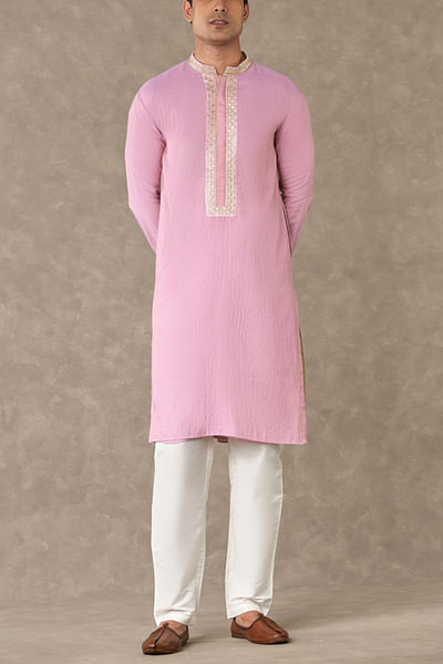 Dusty pink sequin embellished kurta set