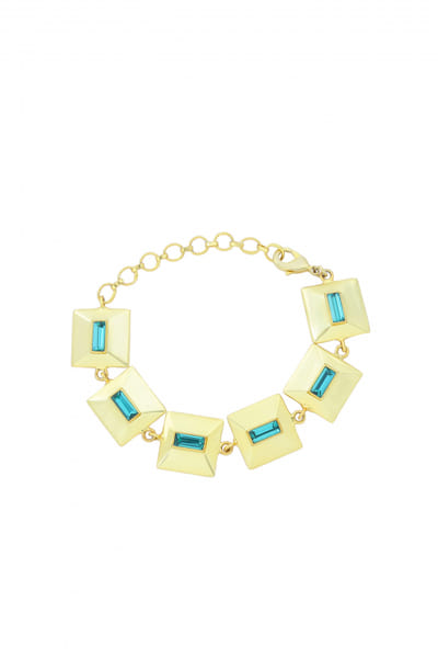 Bblingg by Meghana Emerald baguette crystal embellished bracelet BBLMAY2308