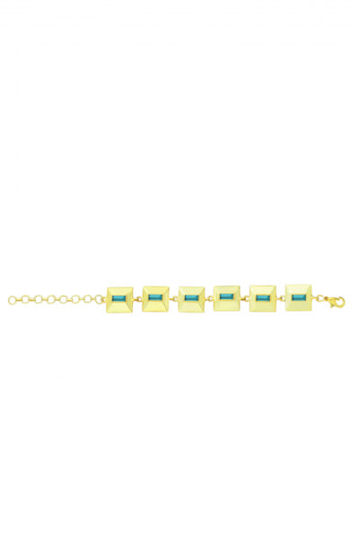 Bblingg by Meghana Emerald baguette crystal embellished bracelet BBLMAY2308