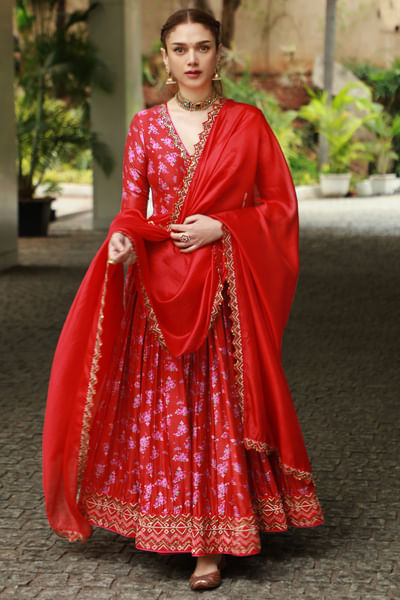 Floral print satin silk co-ords