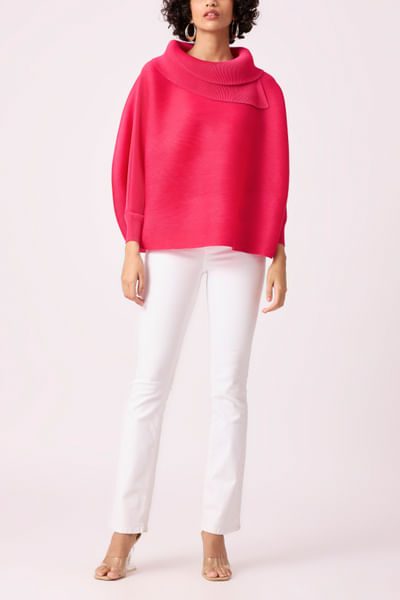 Fuchsia batwing top