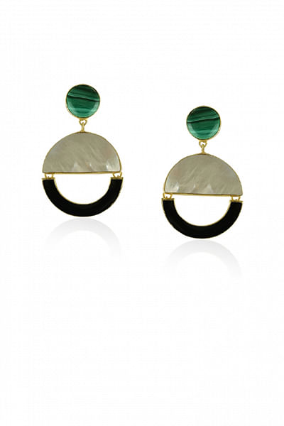 Gold-plated circular earrings