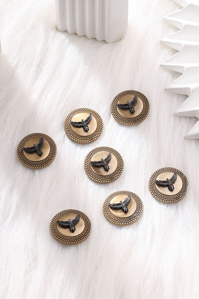 Gold and black eagle button set