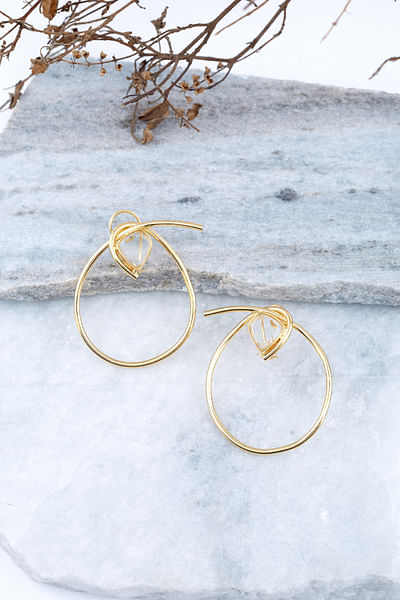 Gold artsy earrings