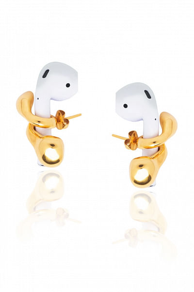 Gold artsy pods earrings