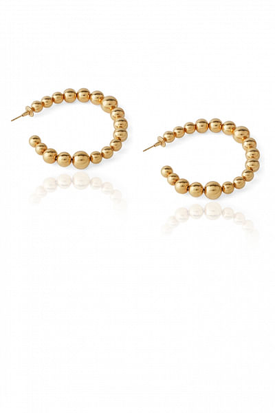 Gold audrey bead hoop earrings