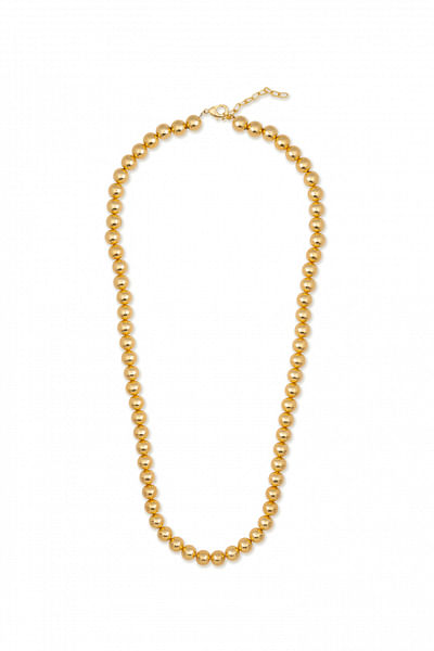 Gold audrey bead long necklace
