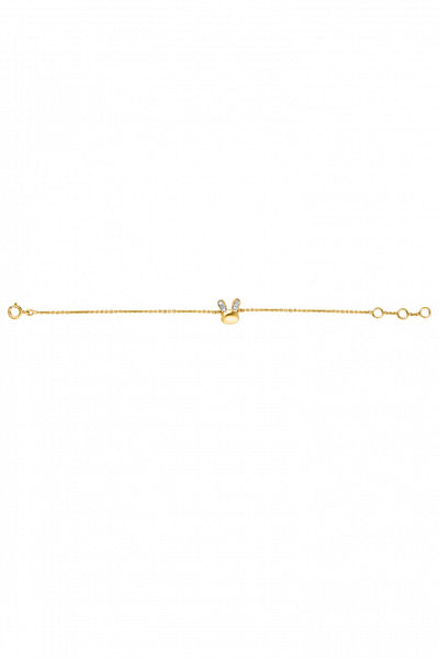 Gold baby bunny diamond chain bracelet