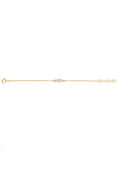 Gold baby fish diamond chain bracelet